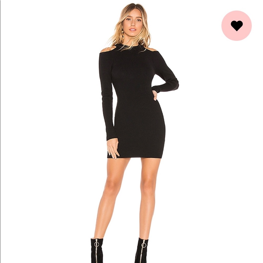 Tula Cold Shoulder Sweater Dress in Black